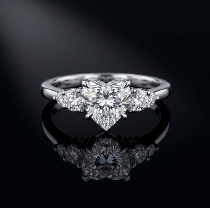 The Amore Ring — Heart Moissanite