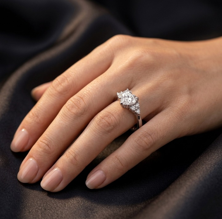 The Amore Ring — Heart Moissanite